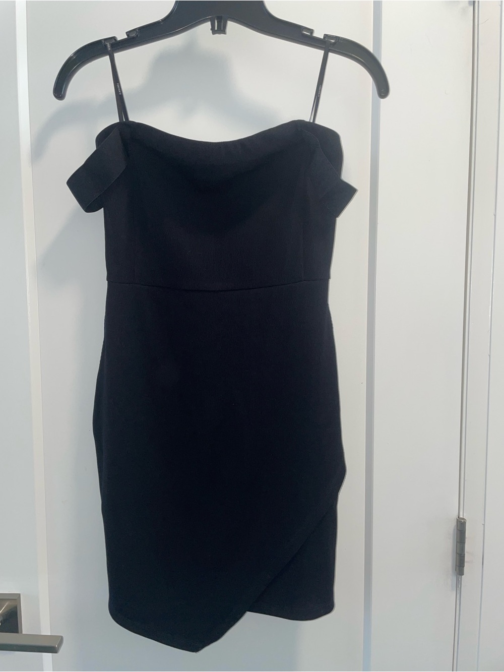 Classic Black Off-Shoulder Sheath Dress